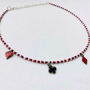 Card Suits necklace, las vegas necklace, Halloween costume, Queen of Hearts